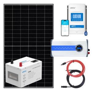 ELEKTROWNIA SŁONECZNA 435WP Z AKUMULATOREM - ZASILANIE 230V MOC 350W + MPPT