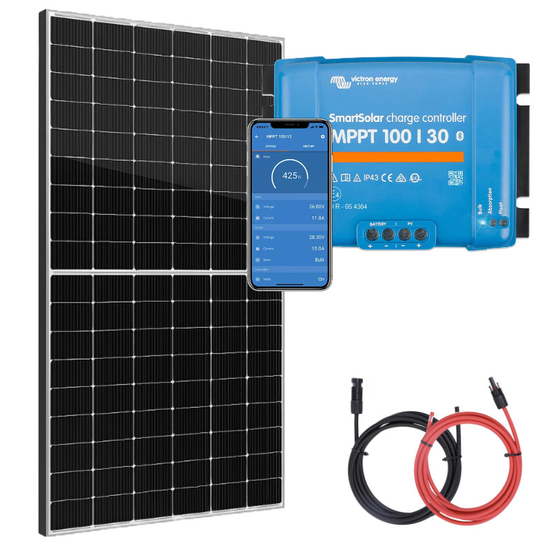 Zestaw do kampera panel sztywny 435W, regulator ładowania 30A MPPT