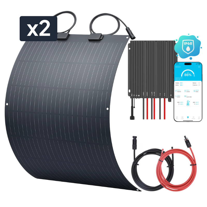 Zestaw solarny na łódź 210W z wodoodpornym regulatorem MPPT IP68