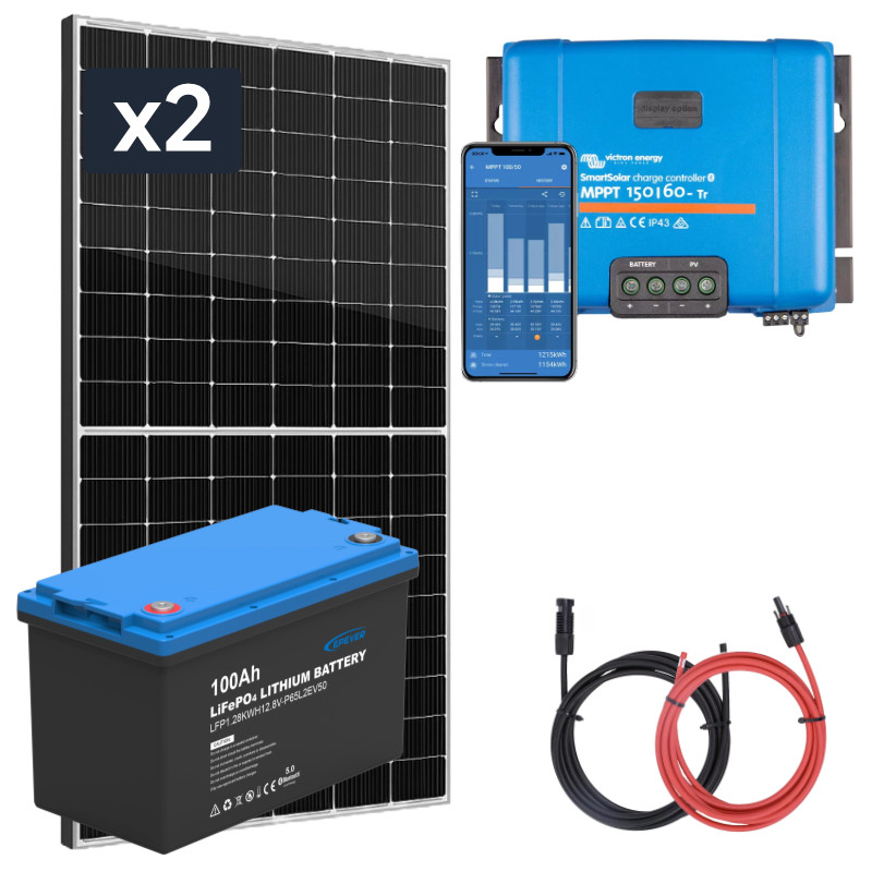 Panel słoneczny 870W i akumulator LiFePO4 100Ah z regulatorem MPPT